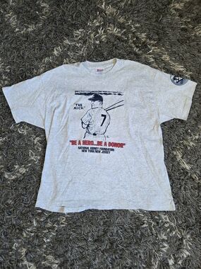 Vintage NY Yankees Mickey Mantle "The Mick" Charity T-Shirt Size XL RARE